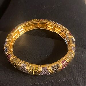 Joan River Elegant Gold and Multicolor Stone Bracelet